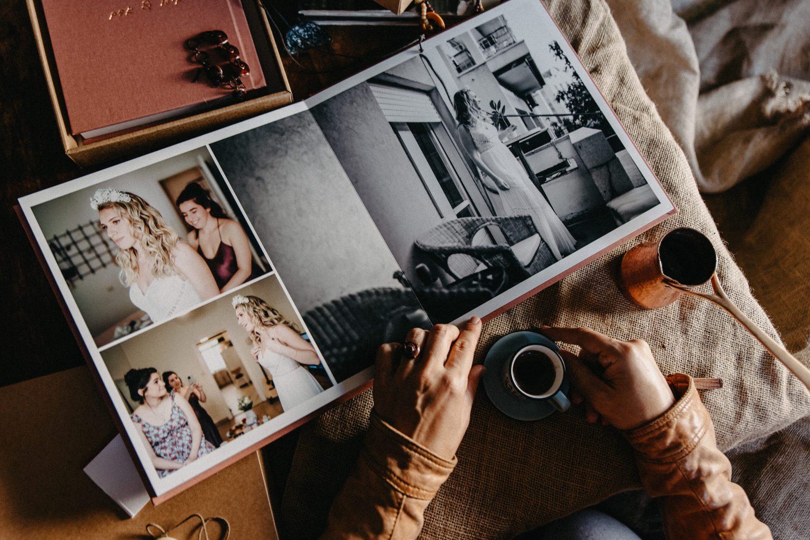 Albums rose terracotta et café